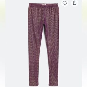 Peek Purple Textured Leggings Cozy Stretchy Bottoms
